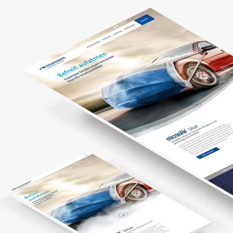 Webseite für Kfz-Innenraumfilter „micronAir blue