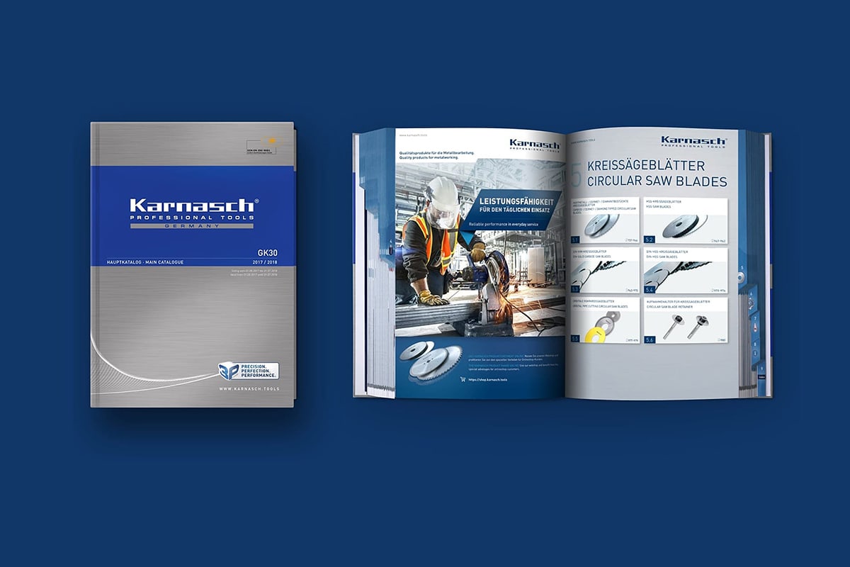 Industriewerkzeuge-Produktkatalog für den Werkzeughersteller Karnasch Professional Tools